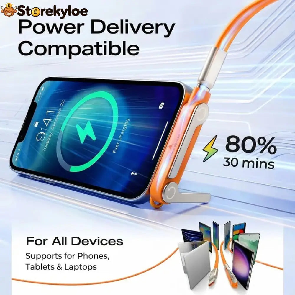 🔥Hot 50% OFF🔥Fast-Charging Cable with Detatchable Stand