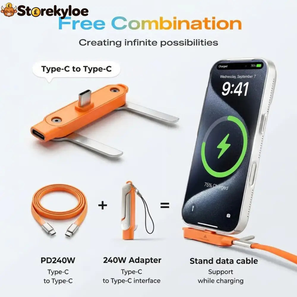 🔥Hot 50% OFF🔥Fast-Charging Cable with Detatchable Stand