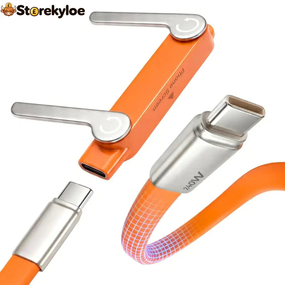 🔥Hot 50% OFF🔥Fast-Charging Cable with Detatchable Stand - Lightning | Orange