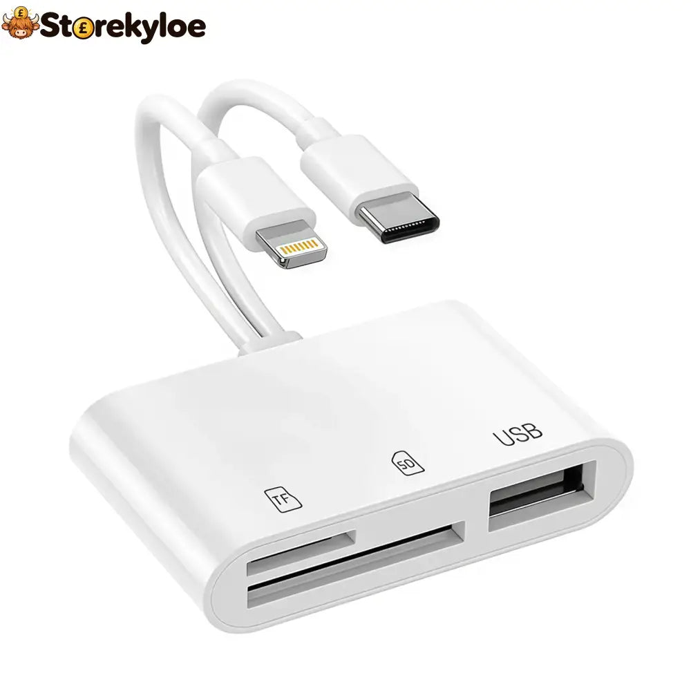 Hot💥Limited-time 50% discount🔌 5-in-1 SD Card Reader for iPhone & USB-C – Fast Photo & Video Transfer Adapter - White