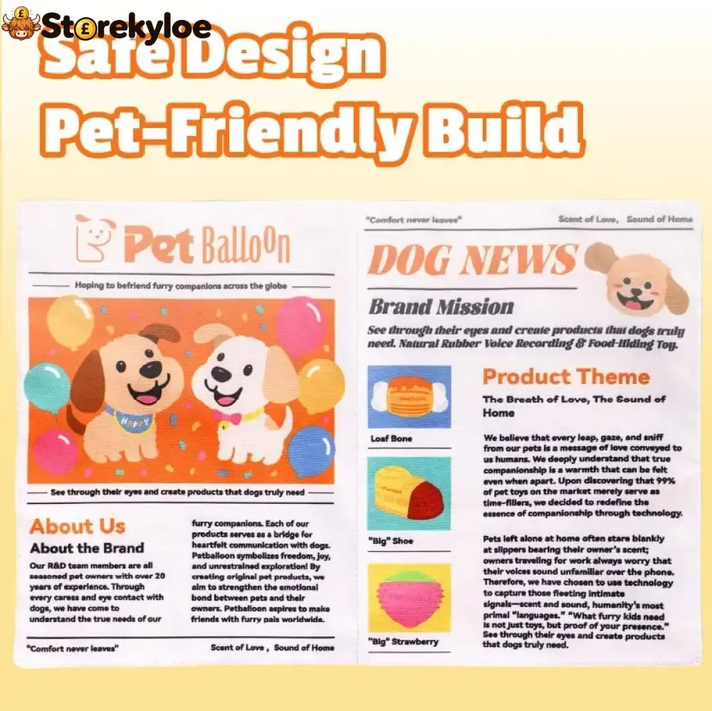 🔥HOT SALE🔥🔥3-Pack Bundle🔥Crinkle Newspaper Dog Toy for Boredom Relief, Interactive Chew Toy for Dogs