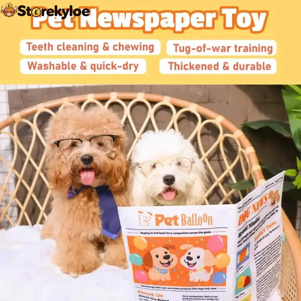 🔥HOT SALE🔥🔥3-Pack Bundle🔥Crinkle Newspaper Dog Toy for Boredom Relief, Interactive Chew Toy for Dogs