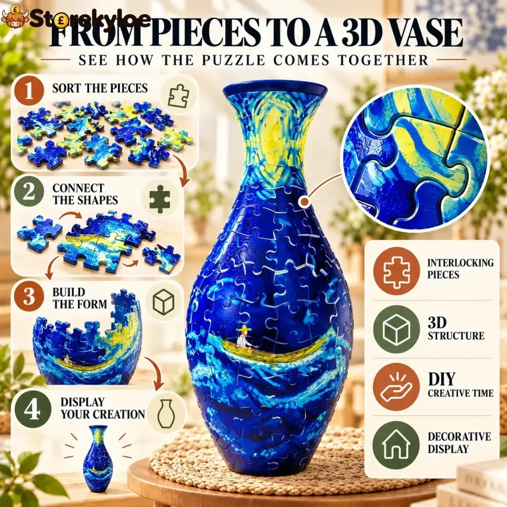 🔥hot Sale🔥 ✨ 3d Diy Puzzle Vase – 11 Creative Designs Decorative Flower Vase & Craft Gift