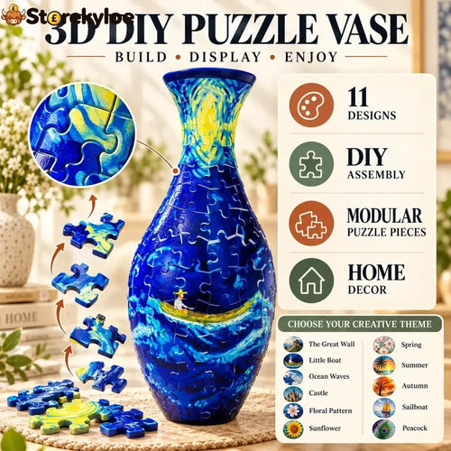 🔥hot Sale🔥 ✨ 3d Diy Puzzle Vase – 11 Creative Designs Decorative Flower Vase & Craft Gift