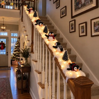🔥Hot Sale 40% OFF🔥Playful Penguin Snowy Stair Railing Decor