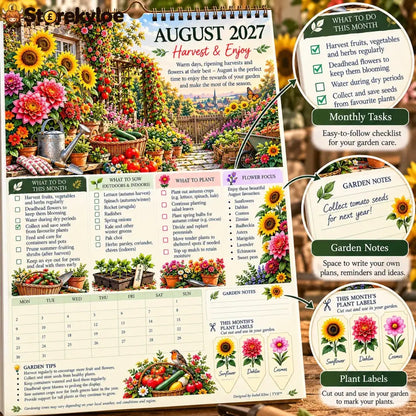 ✨ HOT SALE 49% OFF✨2027 Four Seasons Gardening Calendar & Monthly Planner – A4 Wall Calendar with Planting Guide Garden