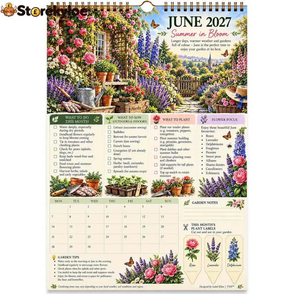 ✨ HOT SALE 49% OFF✨2027 Four Seasons Gardening Calendar & Monthly Planner – A4 Wall Calendar with Planting Guide Garden