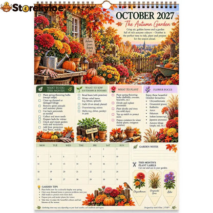 ✨ HOT SALE 49% OFF✨2027 Four Seasons Gardening Calendar & Monthly Planner – A4 Wall Calendar with Planting Guide Garden