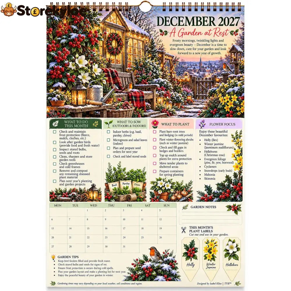 ✨ HOT SALE 49% OFF✨2027 Four Seasons Gardening Calendar & Monthly Planner – A4 Wall Calendar with Planting Guide Garden