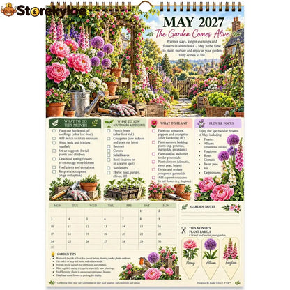 ✨ HOT SALE 49% OFF✨2027 Four Seasons Gardening Calendar & Monthly Planner – A4 Wall Calendar with Planting Guide Garden