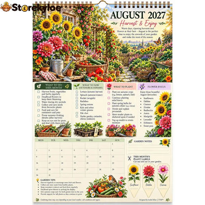✨ HOT SALE 49% OFF✨2027 Four Seasons Gardening Calendar & Monthly Planner – A4 Wall Calendar with Planting Guide Garden