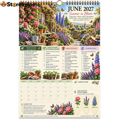 ✨ HOT SALE 49% OFF✨2027 Four Seasons Gardening Calendar & Monthly Planner – A4 Wall Calendar with Planting Guide Garden