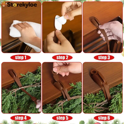 🔥HOT SALE 49% OFF - 🎅Christmas Garland Hanger Mantle Garland Hooks No Drill (Set of 4)