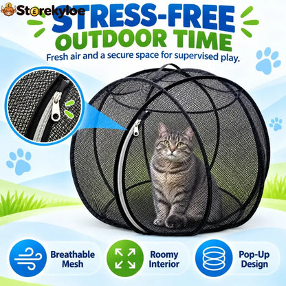 🐱🌿 Freshair Cat Haven™ – Pop-up Mesh Playpen