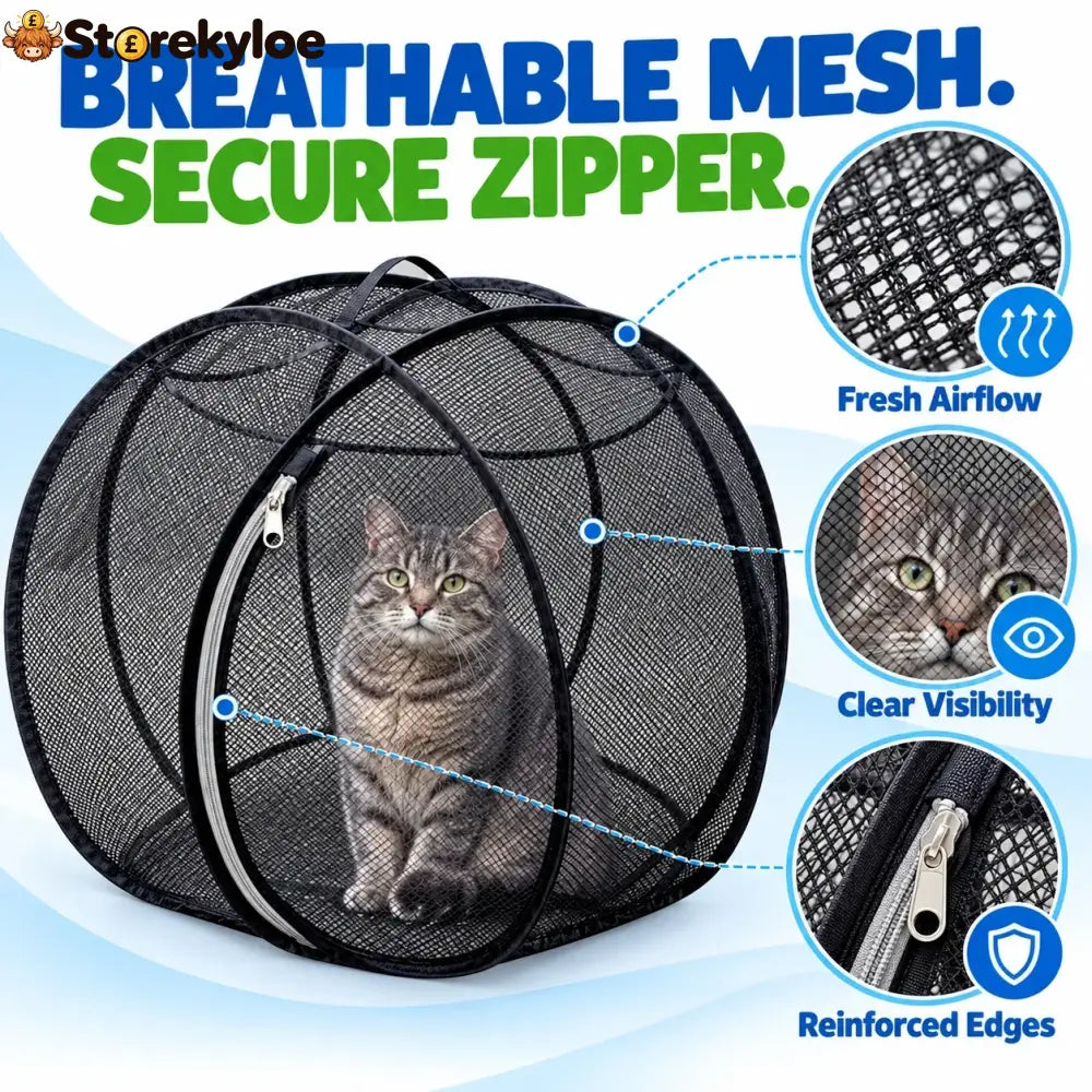 🐱🌿 Freshair Cat Haven™ – Pop-up Mesh Playpen