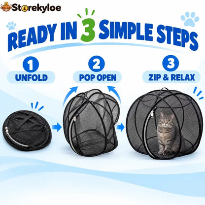 🐱🌿 Freshair Cat Haven™ – Pop-up Mesh Playpen