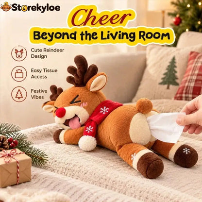 🔥HOT SALE 49% OFF 🦌 Funny Christmas Reindeer Tissue Holder – The Cheekiest Christmas Decor!