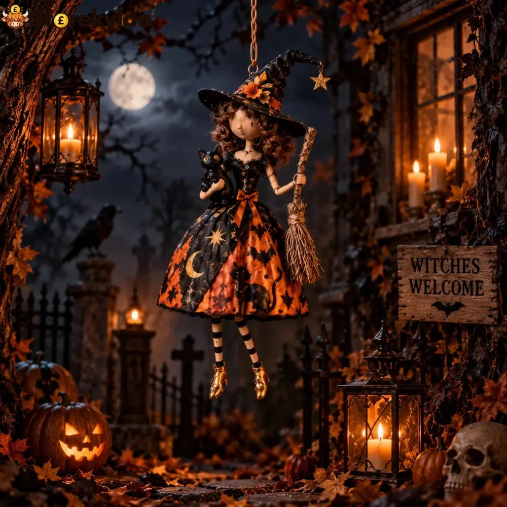 🔥HOT SALE 49% OFF🎃Midnight Ladies™ – Gothic Halloween Hanging Decor🖤 - The Witch Lady