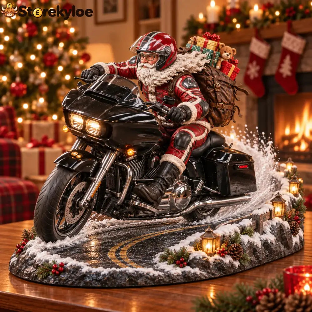 🔥hot Sale 49% Off🏍️🎅 Santa’s Ride Home – Christmas Motorcycle Keepsake Collection💨 - ⚫Black Highway Rider