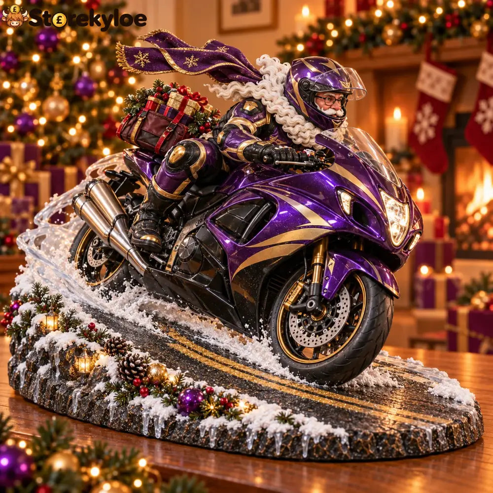 🔥hot Sale 49% Off🏍️🎅 Santa’s Ride Home – Christmas Motorcycle Keepsake Collection💨 - 🟣Purple Midnight Racer