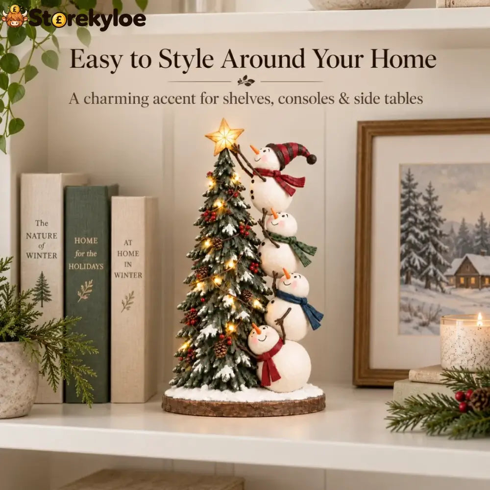 ✨ HOT SALE 49% OFF✨Snowmen Topping the Christmas Tree – Lighted Christmas Figurine