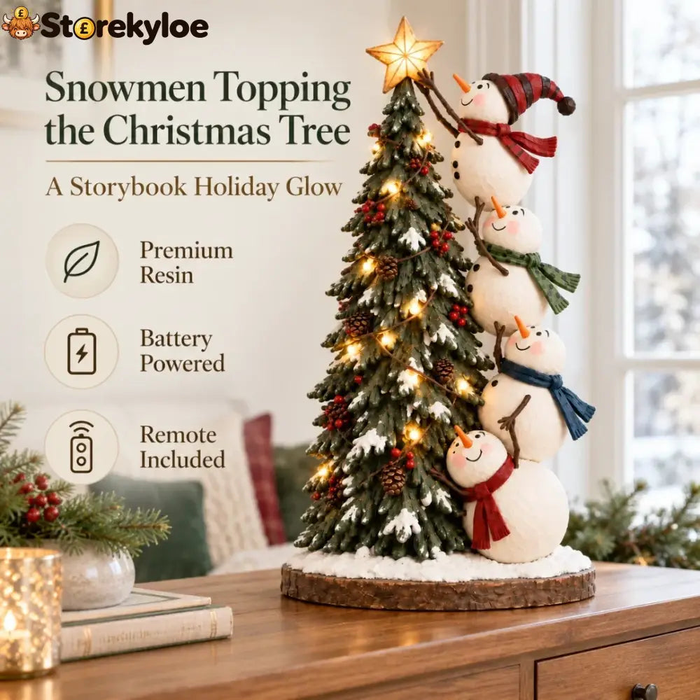 ✨ HOT SALE 49% OFF✨Snowmen Topping the Christmas Tree – Lighted Christmas Figurine