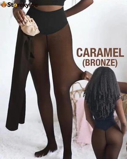 💥💥HOT SALE 50% OFF!!⚡50K+ SOLD!❄️One-Seam Shaping Fleece Leggings✨✨Stay Warm.Look Snatched. 💕 - Bronze / XS-S