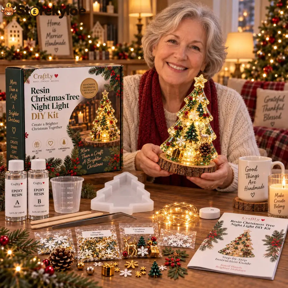 🔥hot Sale🔥🎄beginner-friendly Resin Christmas Tree Night Light Diy Kit | Complete Kit With Mold Resin Fairy Lights &