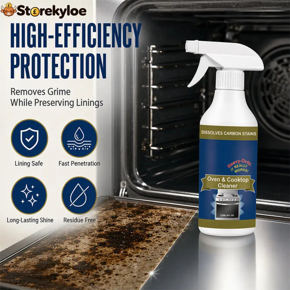 🔥Hot Sale🧽 Heavy-Duty Oven & Cooktop Cleaner Spray – Powerful Grease & Burnt-On Stain Remover ✨