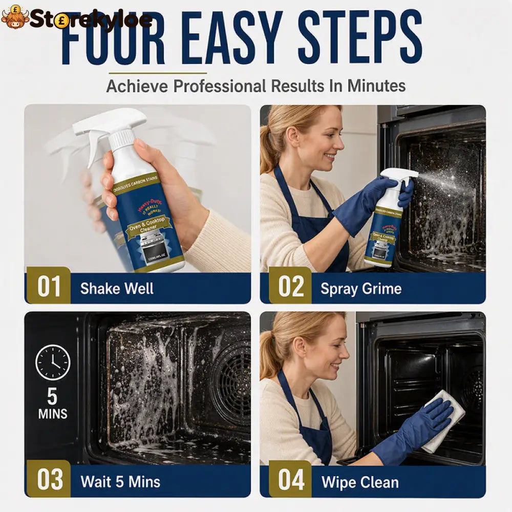 🔥Hot Sale🧽 Heavy-Duty Oven & Cooktop Cleaner Spray – Powerful Grease & Burnt-On Stain Remover ✨
