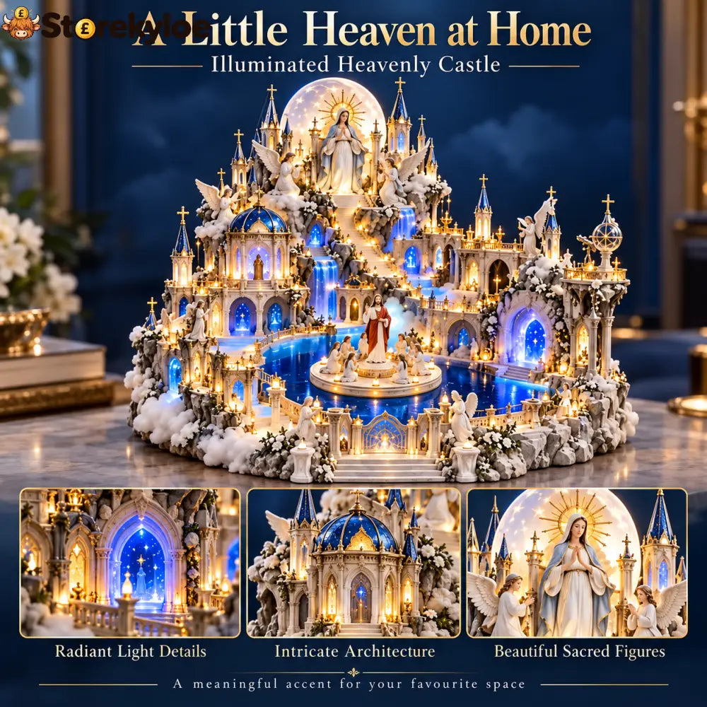 Illuminated Heavenly Castle | Religious Tabletop Décor - Heavenly Grace™ Illuminated Castle