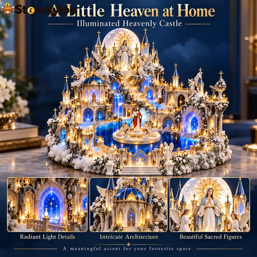 Illuminated Heavenly Castle | Religious Tabletop Décor - Heavenly Grace™ Illuminated Castle