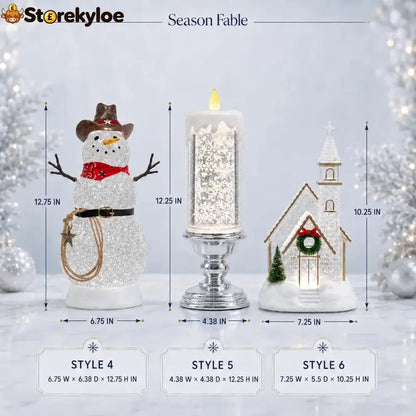 Illuminated Musical Christmas Snow Globe Lantern