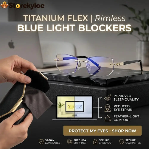 🔥 Intelligent Auto-Focus Zoom Glasses👓 - Blue Light Blocking & Anti-Eye Strain Rimless Eyewear - Gold / +1.00 (Ages
