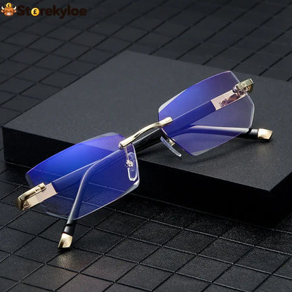 🔥 Intelligent Auto-Focus Zoom Glasses👓 - Blue Light Blocking & Anti-Eye Strain Rimless Eyewear