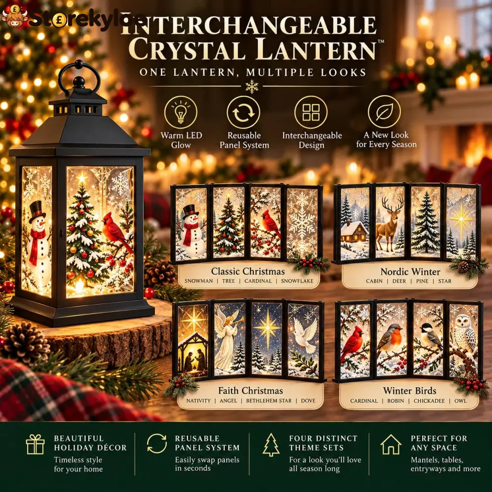 Interchangeable Crystal Lantern™ – Light-up Holiday Décor