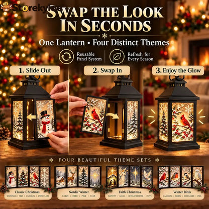 Interchangeable Crystal Lantern™ – Light-up Holiday Décor