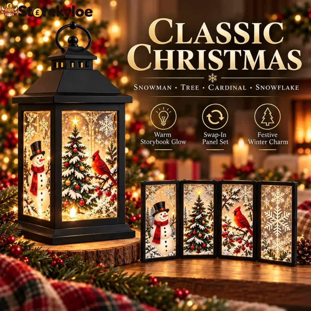 Interchangeable Crystal Lantern™ – Light-up Holiday Décor - ⛄ Classic Christmas