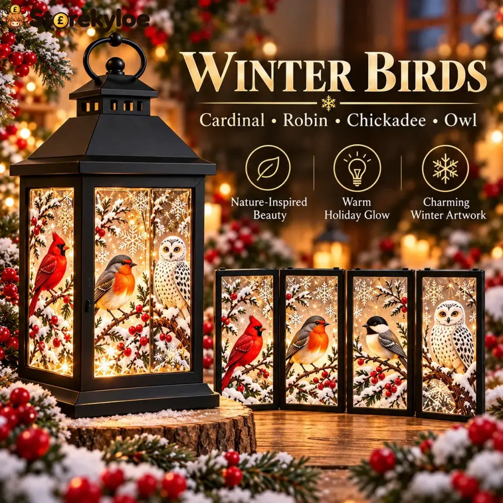 Interchangeable Crystal Lantern™ – Light-up Holiday Décor - 🐦 Winter Birds