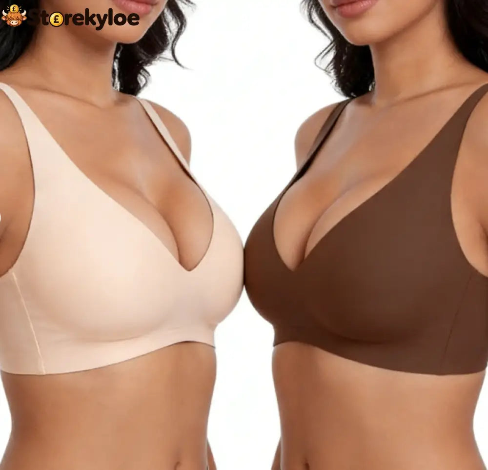 🌸💕 Jelly Wireless Womens Comfortable Wireless Bras Push Up Bralettes Seamless Tshirts Bras Deep V Everyday Bras