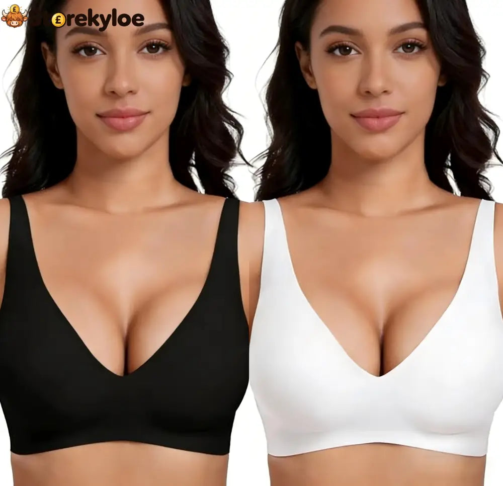 🌸💕 Jelly Wireless Womens Comfortable Wireless Bras Push Up Bralettes Seamless Tshirts Bras Deep V Everyday Bras