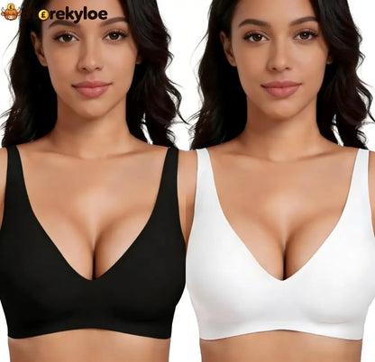 🌸💕 Jelly Wireless Womens Comfortable Wireless Bras Push Up Bralettes Seamless Tshirts Bras Deep V Everyday Bras