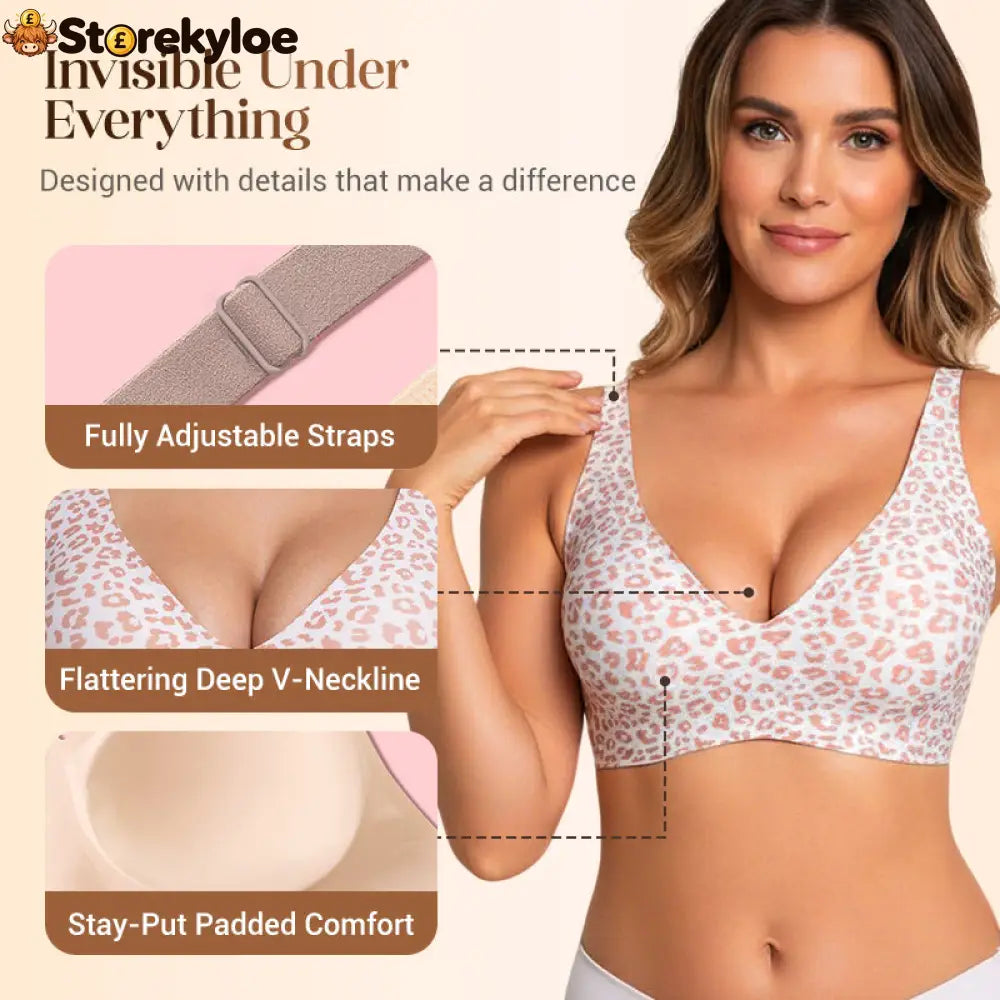 🌸💕 Jelly Wireless Womens Comfortable Wireless Bras Push Up Bralettes Seamless Tshirts Bras Deep V Everyday Bras