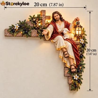 ✝️✨ Jesus at the Doorway – Faith-Inspired Corner Decor Collection