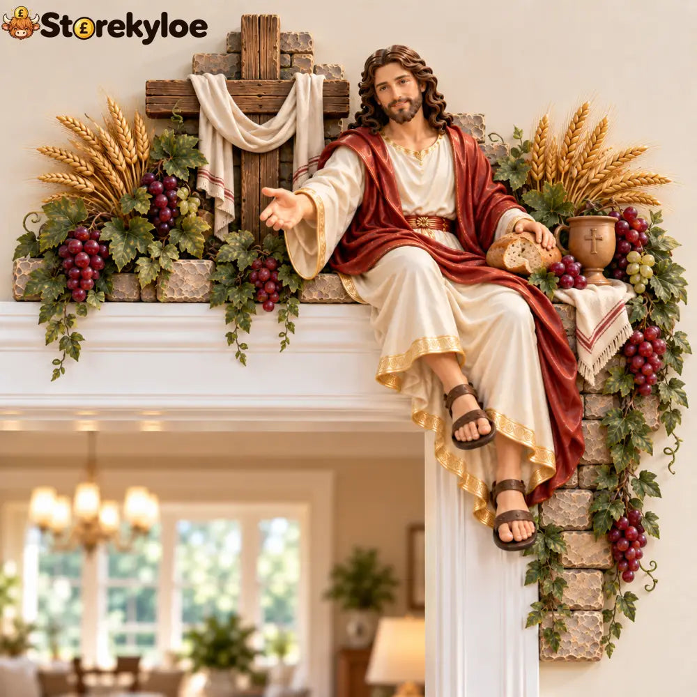 ✝️✨ Jesus at the Doorway – Faith-Inspired Corner Decor Collection - 🍇 Bread of Blessing