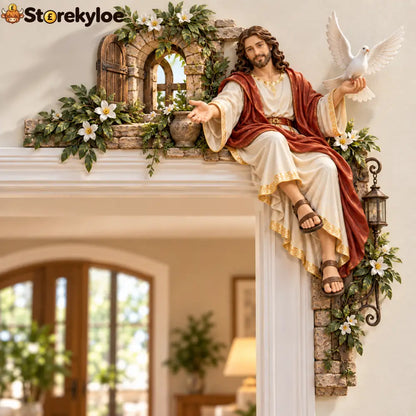 ✝️✨ Jesus at the Doorway – Faith-Inspired Corner Decor Collection - 🕊️ Peace at the Doorway