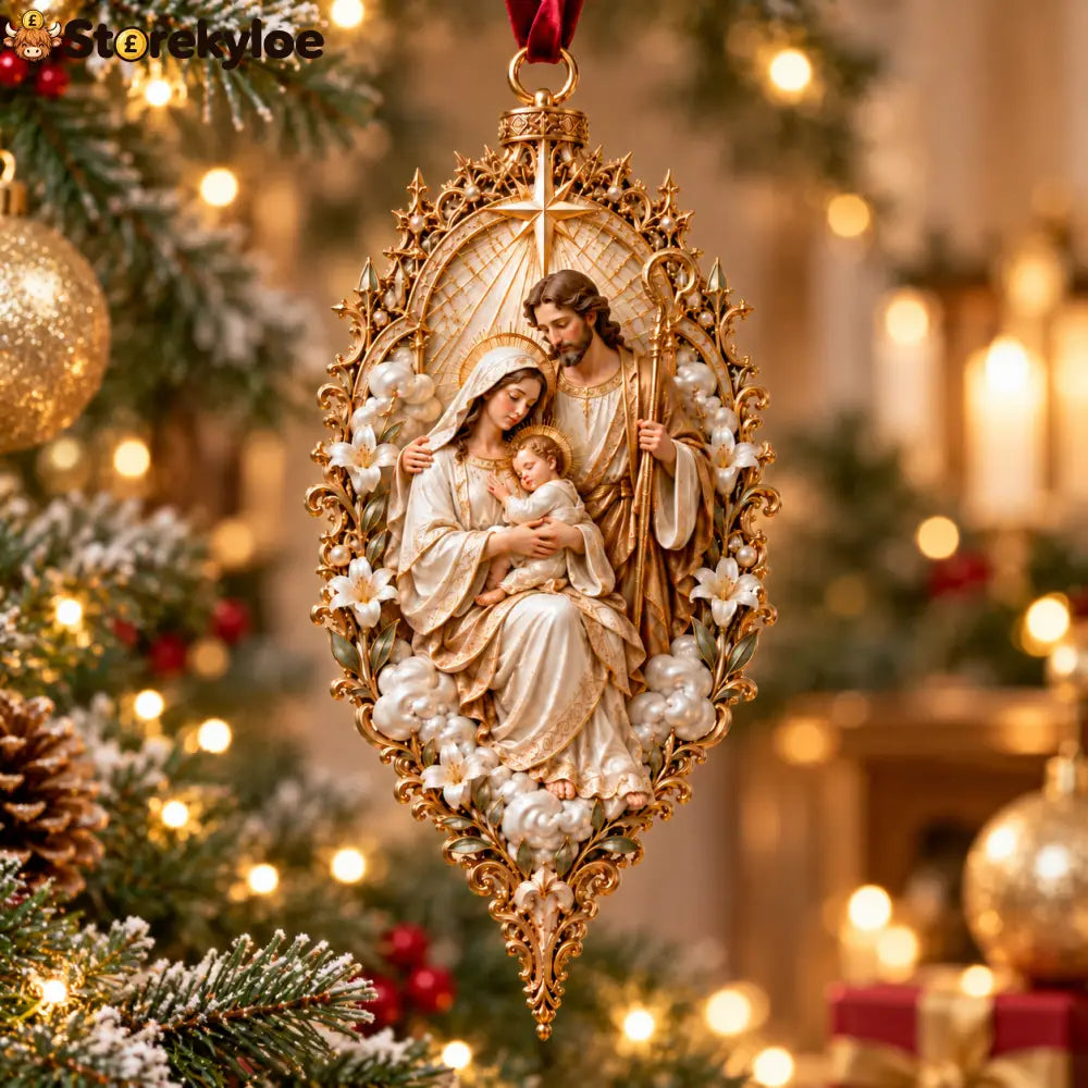 🎄✝️ Jesus Christmas Ornament Collection – 9 Sacred Faith Keepsakes - Holy Family