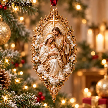 🎄✝️ Jesus Christmas Ornament Collection – 9 Sacred Faith Keepsakes - Holy Family