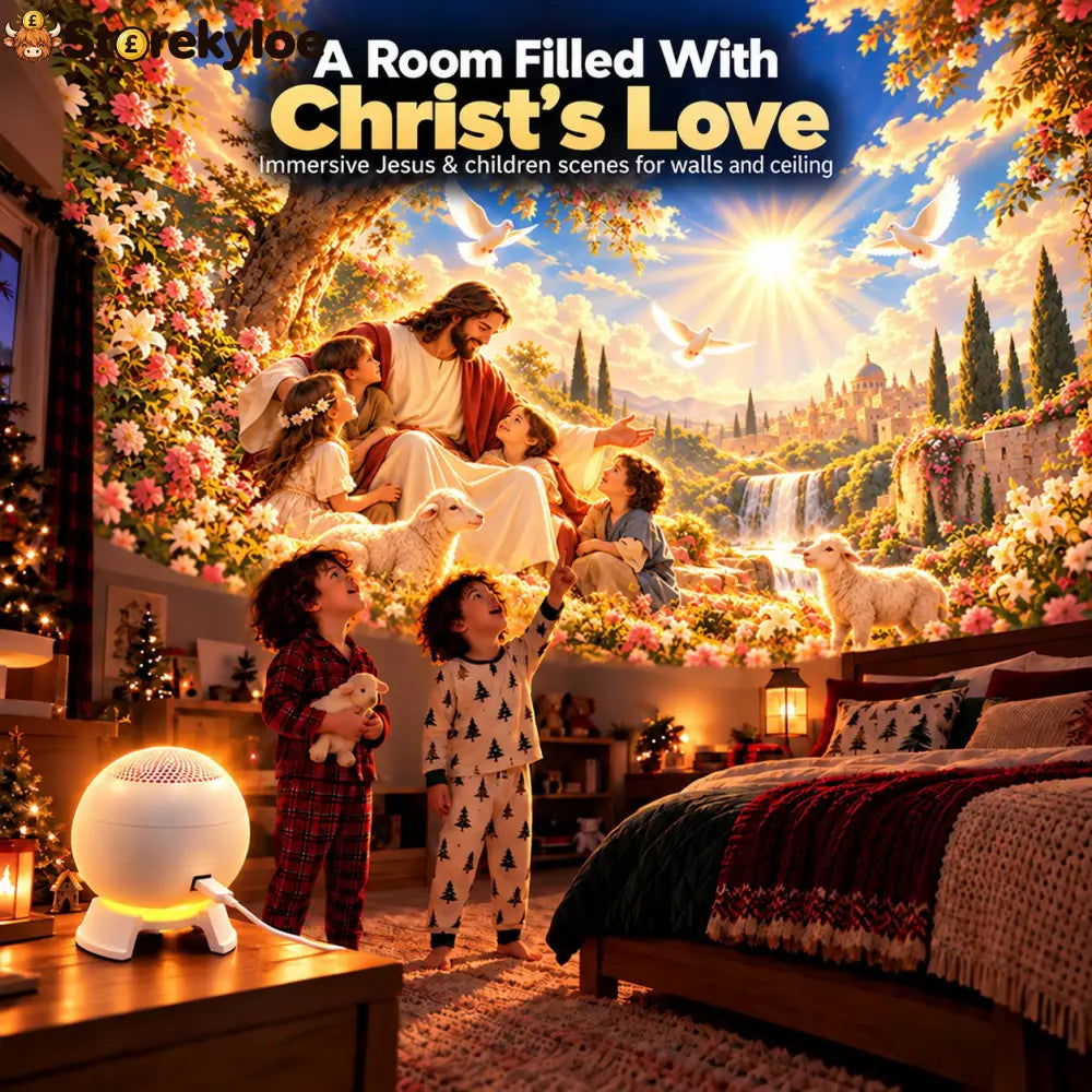 ✝️ Jesus Loves the Little Children 5D Projection Light – Fill Your Home With Christ’s Love & Heavenly Peace