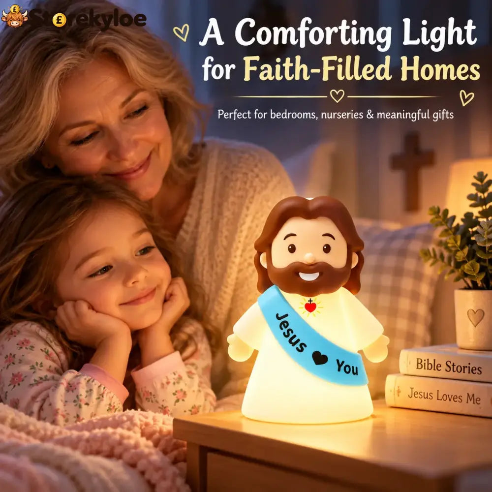 ❤️ Jesus Loves You™ Night Light – Cute Glowing Jesus Lamp | Christian Bedside Decor & Meaningful Faith Gift ✝️